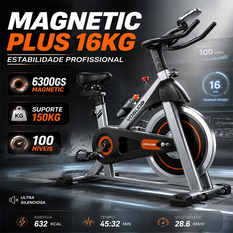 FED Bicicleta Ergométrica Profissional 23kg Flywheel Silenciosa Bluetooth APP 150kg Academia Casa