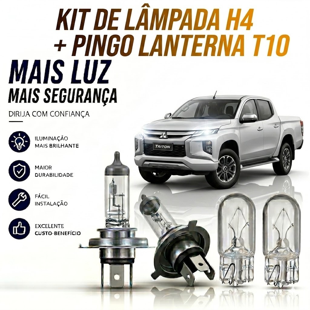 Lampada farol ALTO / BAIXO + LANTERNA MITSUBISHI MITSUBISHI L200 TRITON 2007 ATÉ 2017