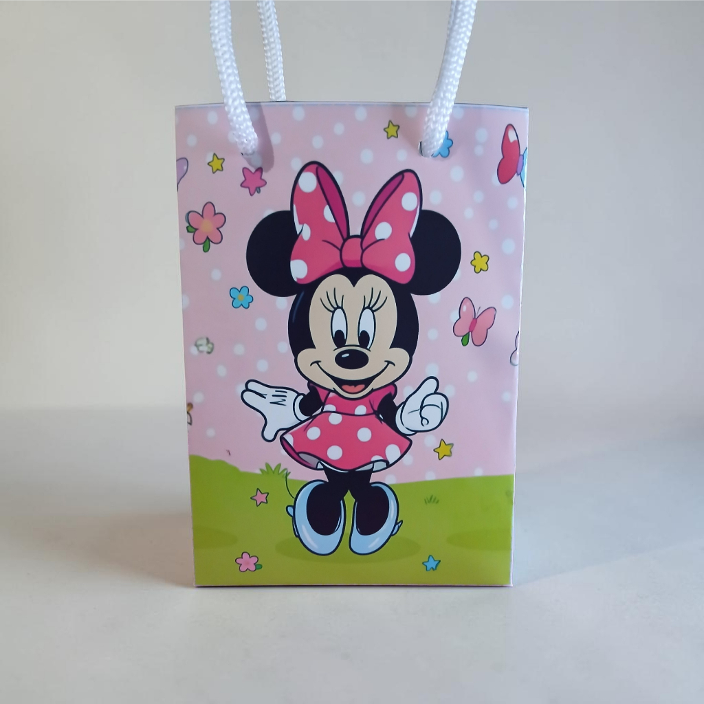Kit 10/15/20  Sacolinhas Surpresa Personalizadas Pegue E Monte Minnie Festa e lembrancinhas Nome e Idade