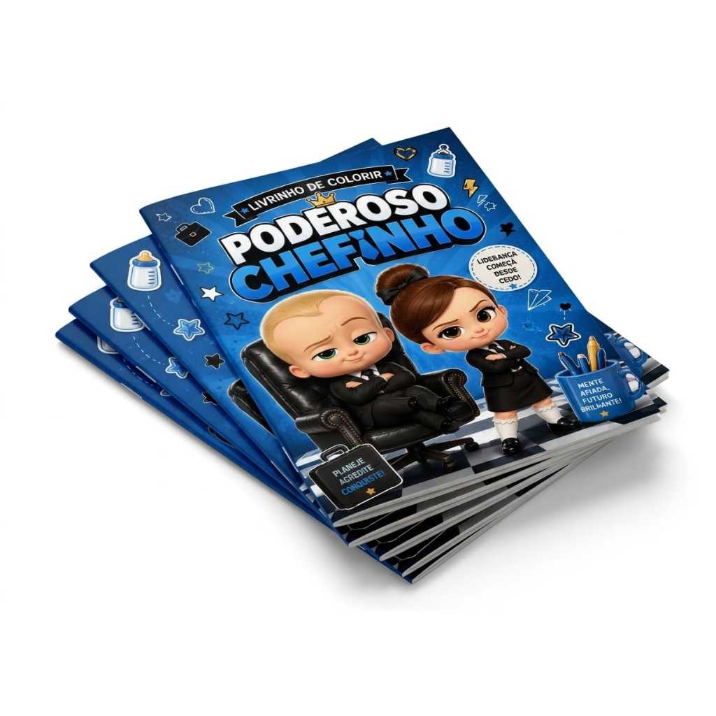 Kit 10-50 Un Livrinho  de Colorir Poderoso(a) Chefinho(a) Personalizado com nome | Lembrancinha Aniversário Infantil