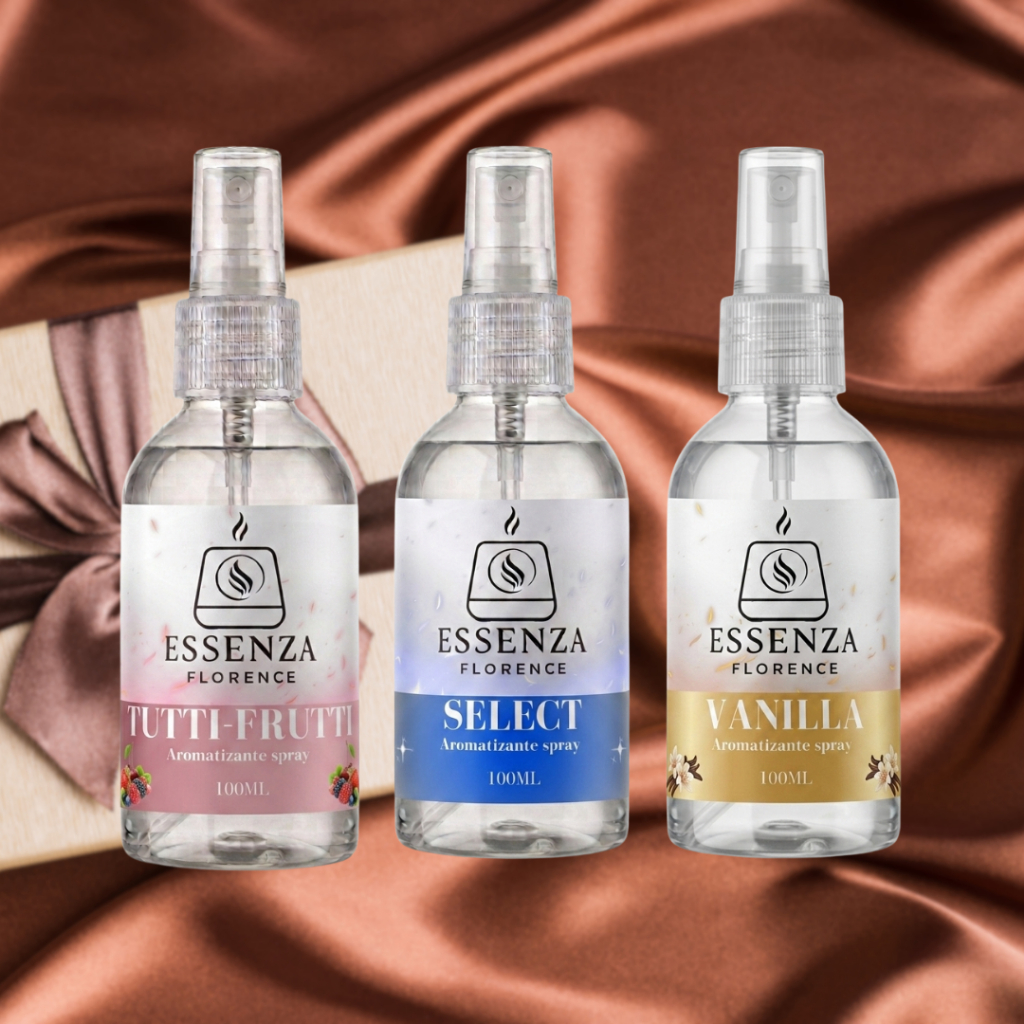 Kit 3\1 Cheirinhos Spray para Embalagem e Caixas Aromatizador Tutti Frutti Select Vanilla Premium | Borrifador Econômico