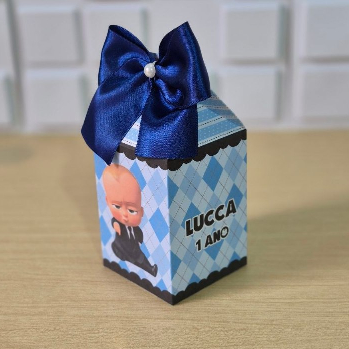Lembrancinha personalizada o poderoso chefinho / Caixinha personalizada o poderoso chefinho milk laço azul