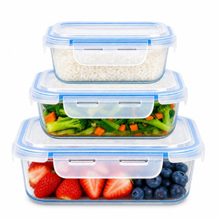 Kit Potes Herméticos Porta Mantimentos de 3 Tamanhos 1 Pote 370ml + 1 Pote 640ml E +1 De 1040ml