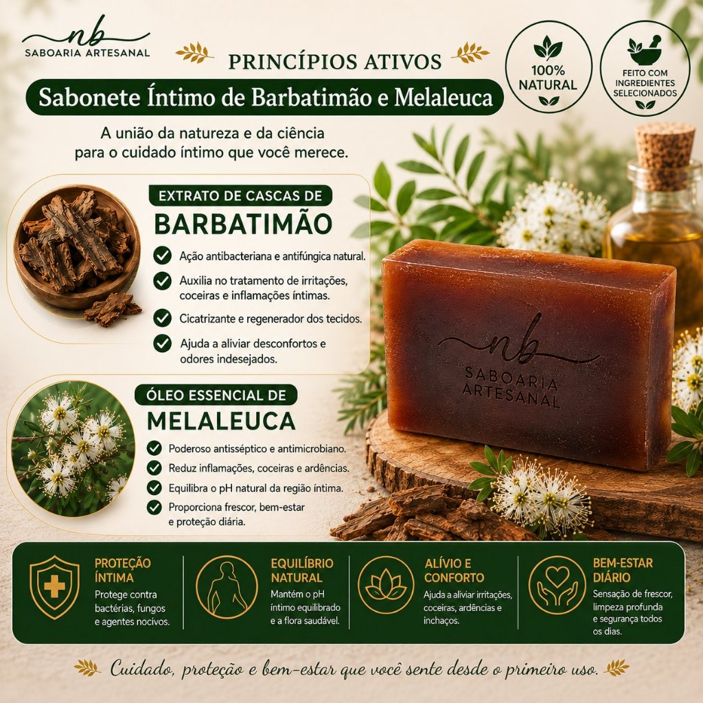 Kit Sabonete Íntimo Líquido e Barra com Melaleuca