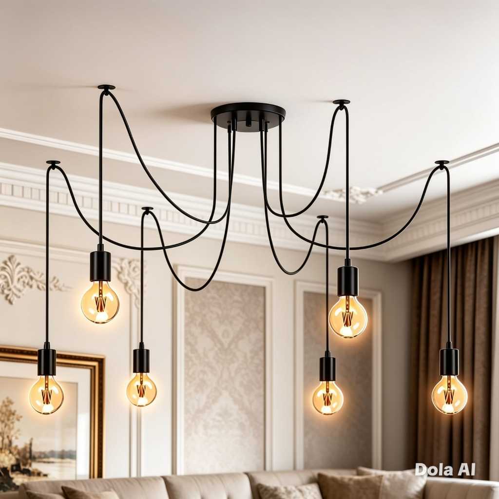 Lustre Aranha Luminária Alumínio Cabos Pendente Vintage Retrô - 110/220v inovador