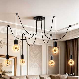 Lustre Aranha Luminária Alumínio Cabos Pendente Vintage Retrô - 110/220v inovador