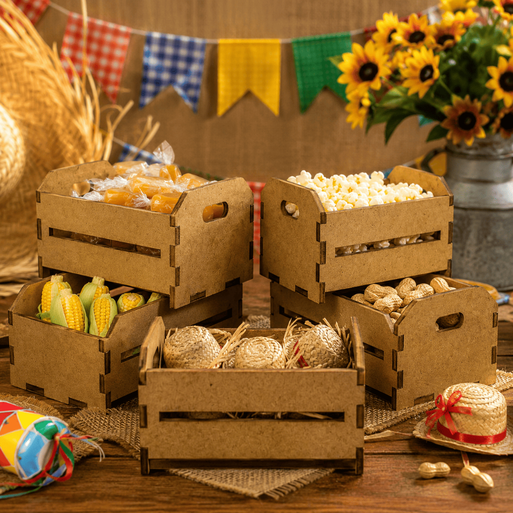 Kit  Mini Caixotes Cru Mdf Para Decorações Lembrancinhas Festas Aniversários Artesanatos