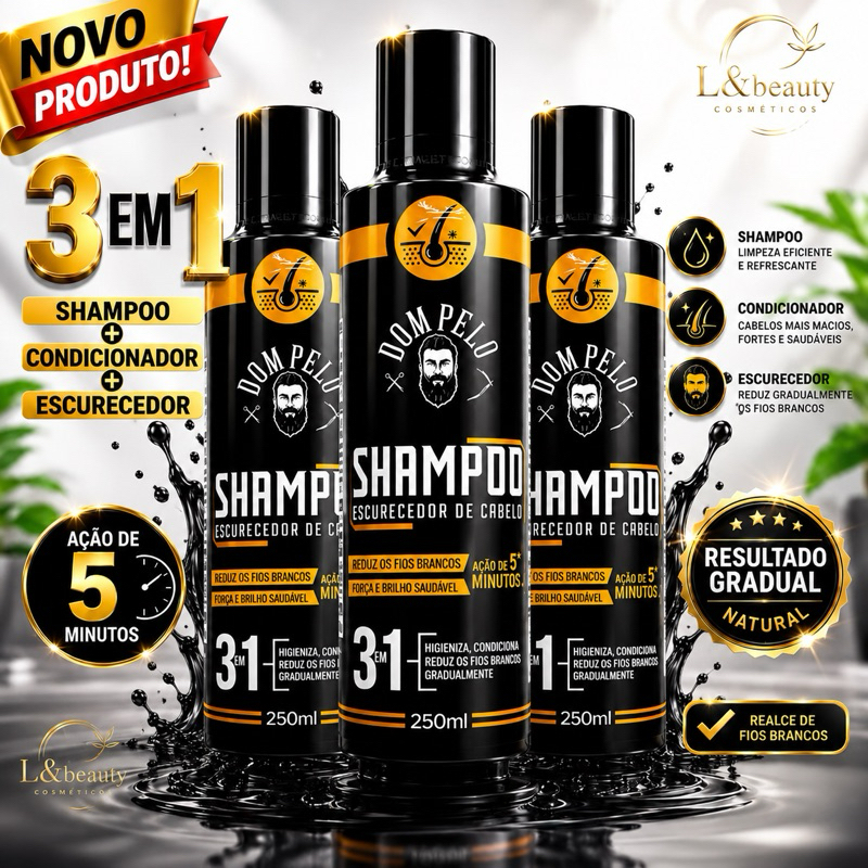 Shampoo Escurecedor de Cabelos 250ml - DOM PELO