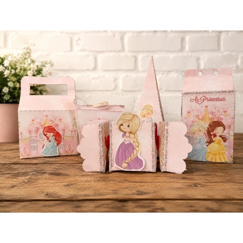Kit Personalizado Princesas | Caixinhas Lembrancinhas para Festa Infantil | Aniversário
