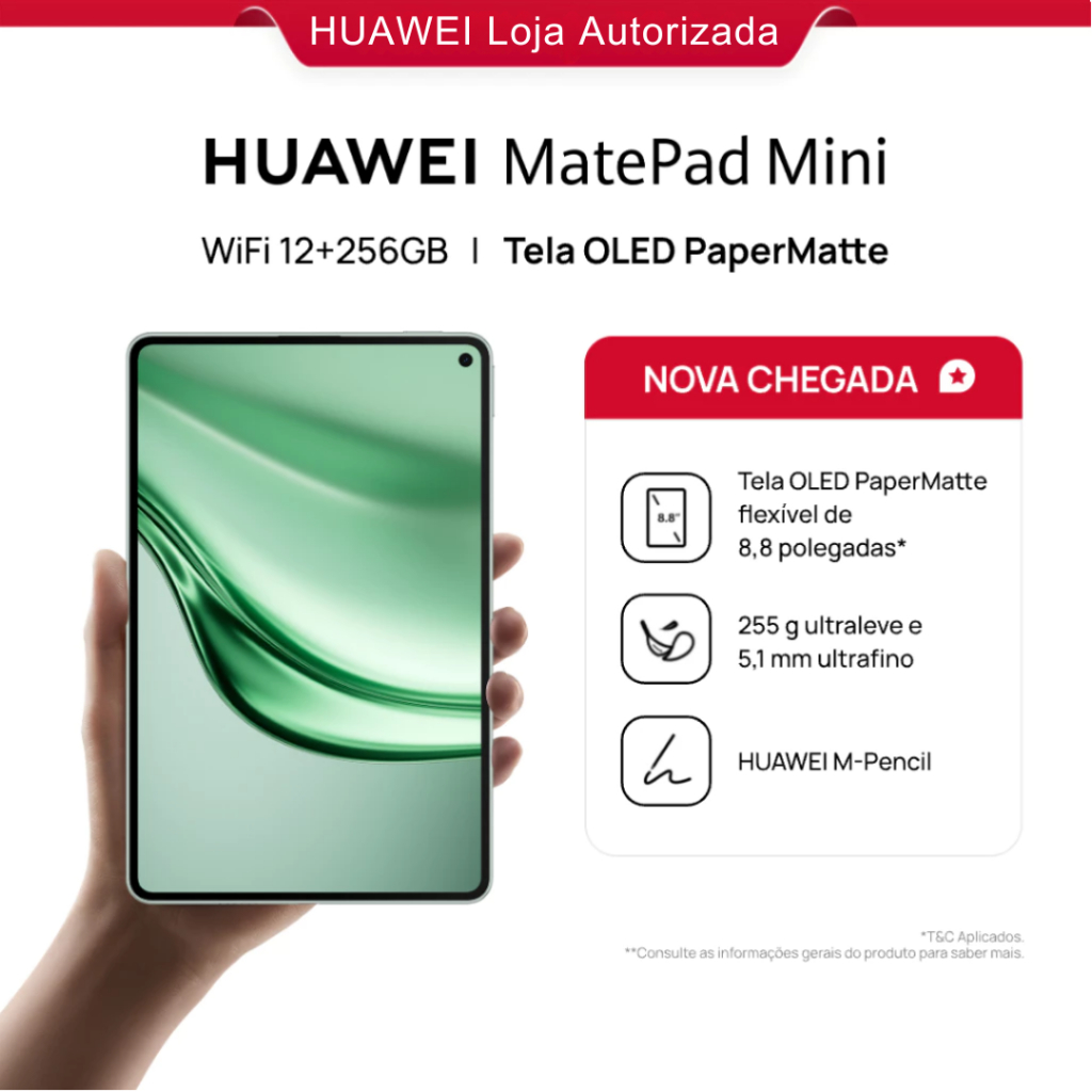 HUAWEI MatePad Mini | Tela Oled Fullview | 6400mAh | WiFi | Bateria de 6400 mAh | 2,5k e 120 Hz