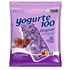 Balas Mastigáveis Frutas Vermelhas Yogurte 100 Pacote 500g Dori