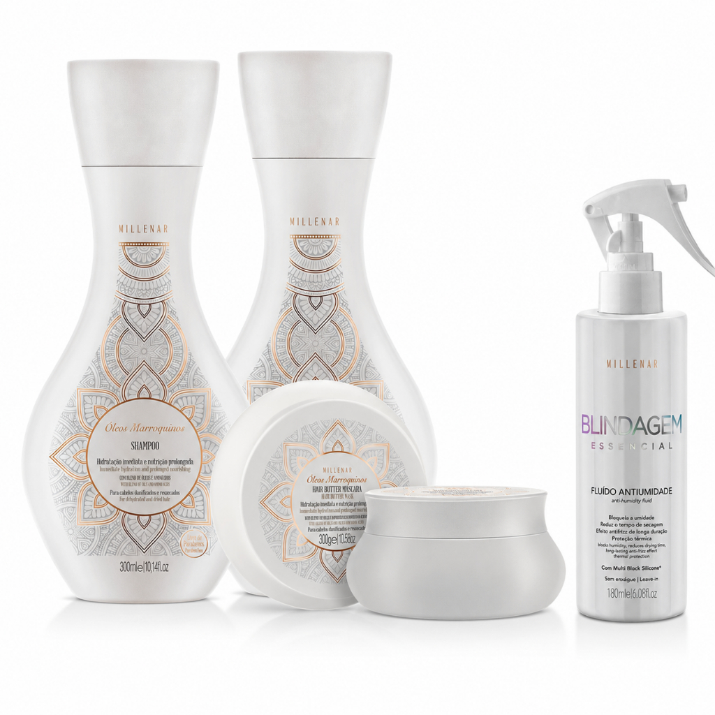 Amend Kit Millenar Óleos Marroquinos - 3 Produtos + Fluido Blindagem Essencial 1