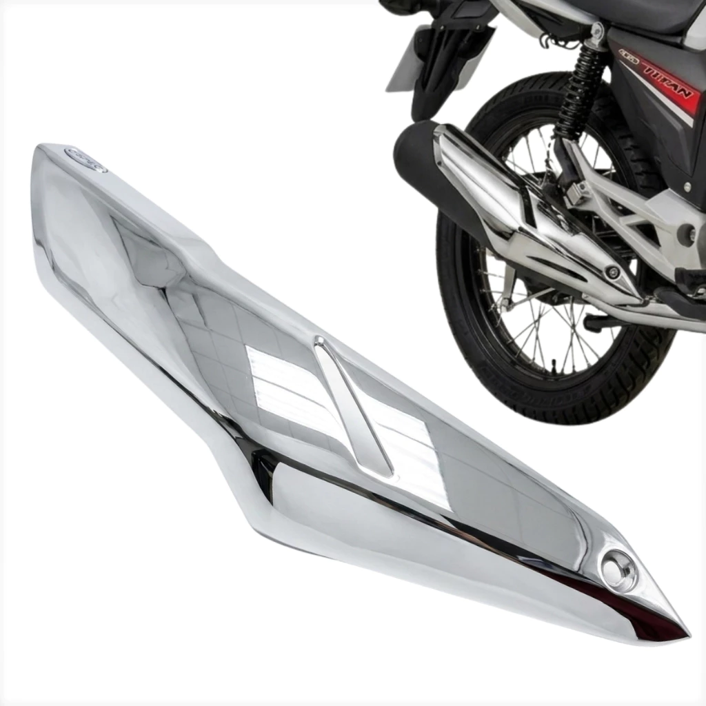 Protetor Escapamento CB Twister 250 Adaptado Fan Titan 160 Cromado Moto