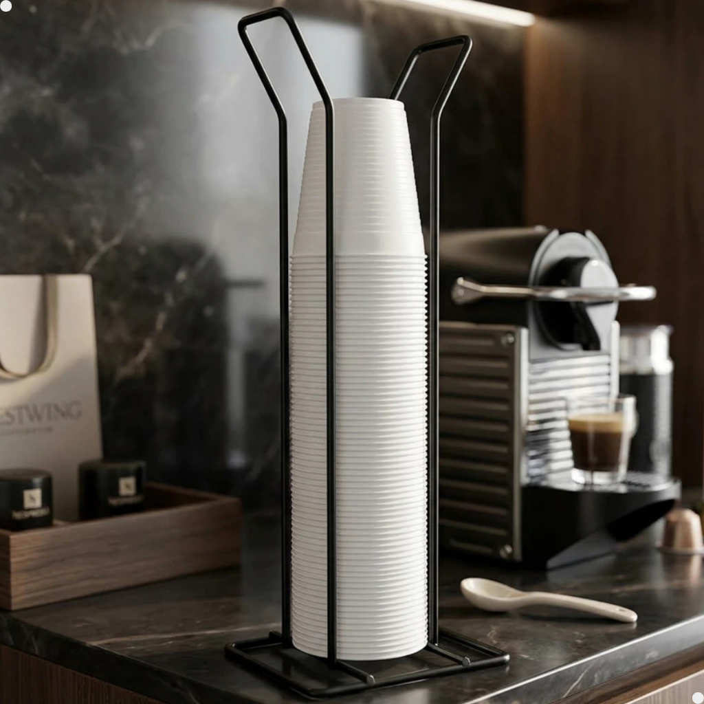 Organizador Porta Copos Descartáveis Bancada Cozinha 200ML