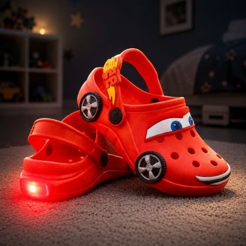 Papete Infantil Menino Luz Confortável Farol Antiderrapante Leve Macio Ajustável Carro Luizinha