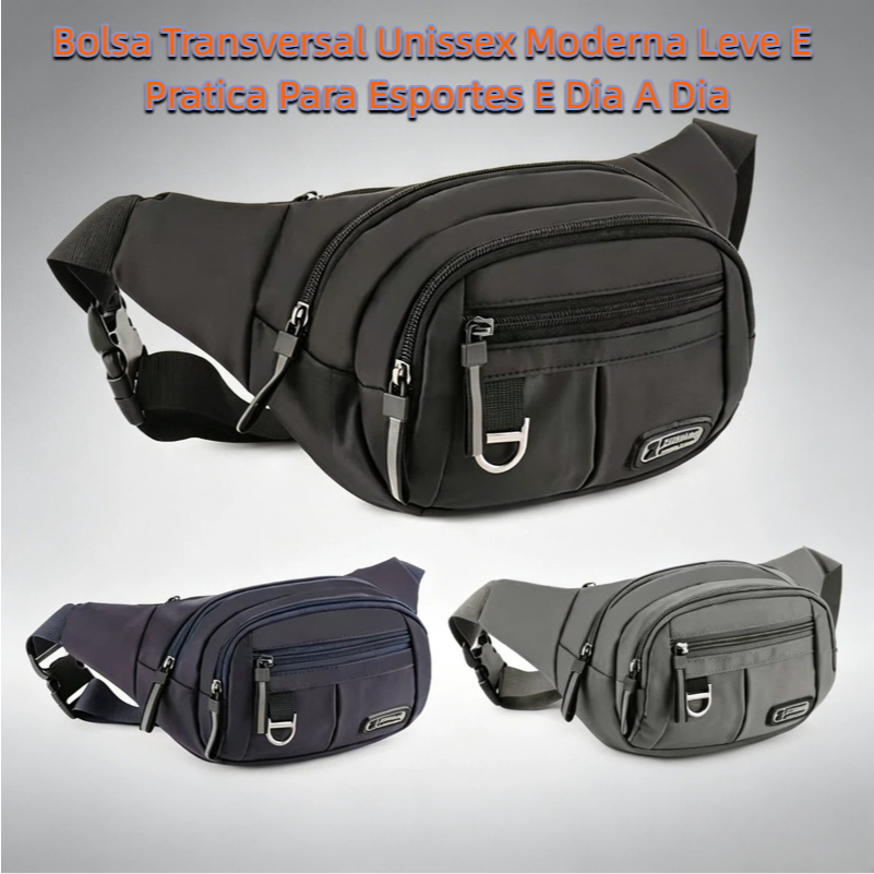 Bolsa Transversal Unissex Leve Impermeável Resistente ao Desgaste Prática para Esportes Viagens Passeio e Uso Diário