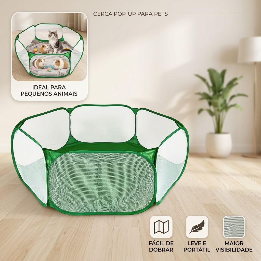 Tenda Cercadinho para Cães e Outros Pequenos Animais de Estimação - Canil com Fácil Operação e Cerca Externa