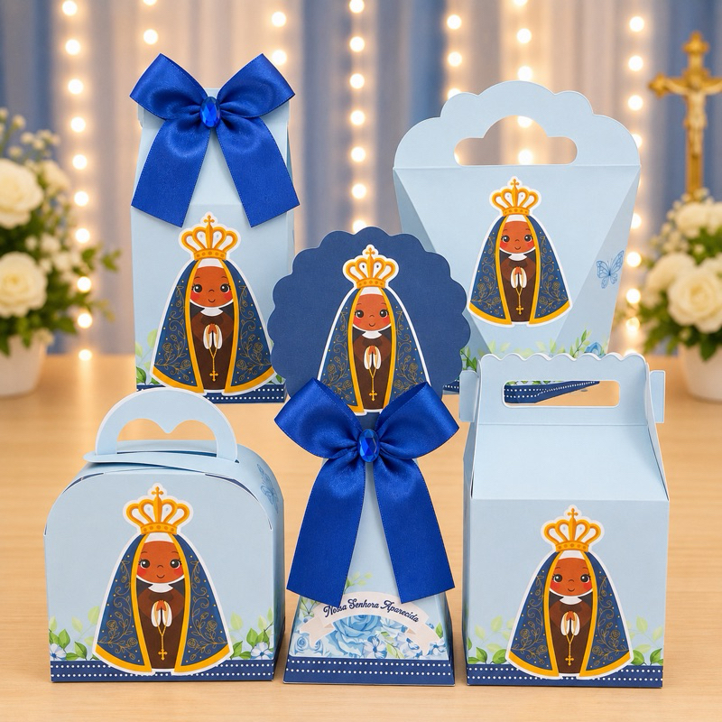 Kit Festa Nossa Senhora Aparecida Caixinhas para festa infantis lembrancinhas de aniversario mimos decoração personaliza