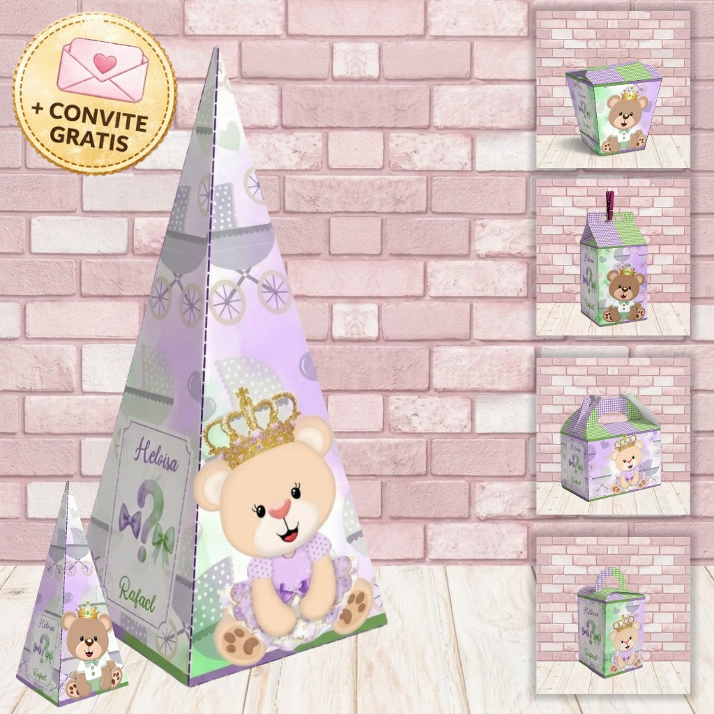 Kit 10 Caixinhas Chá Revelação | Personalizadas | Lembrancinha Festa Infantil | Brinde Convite