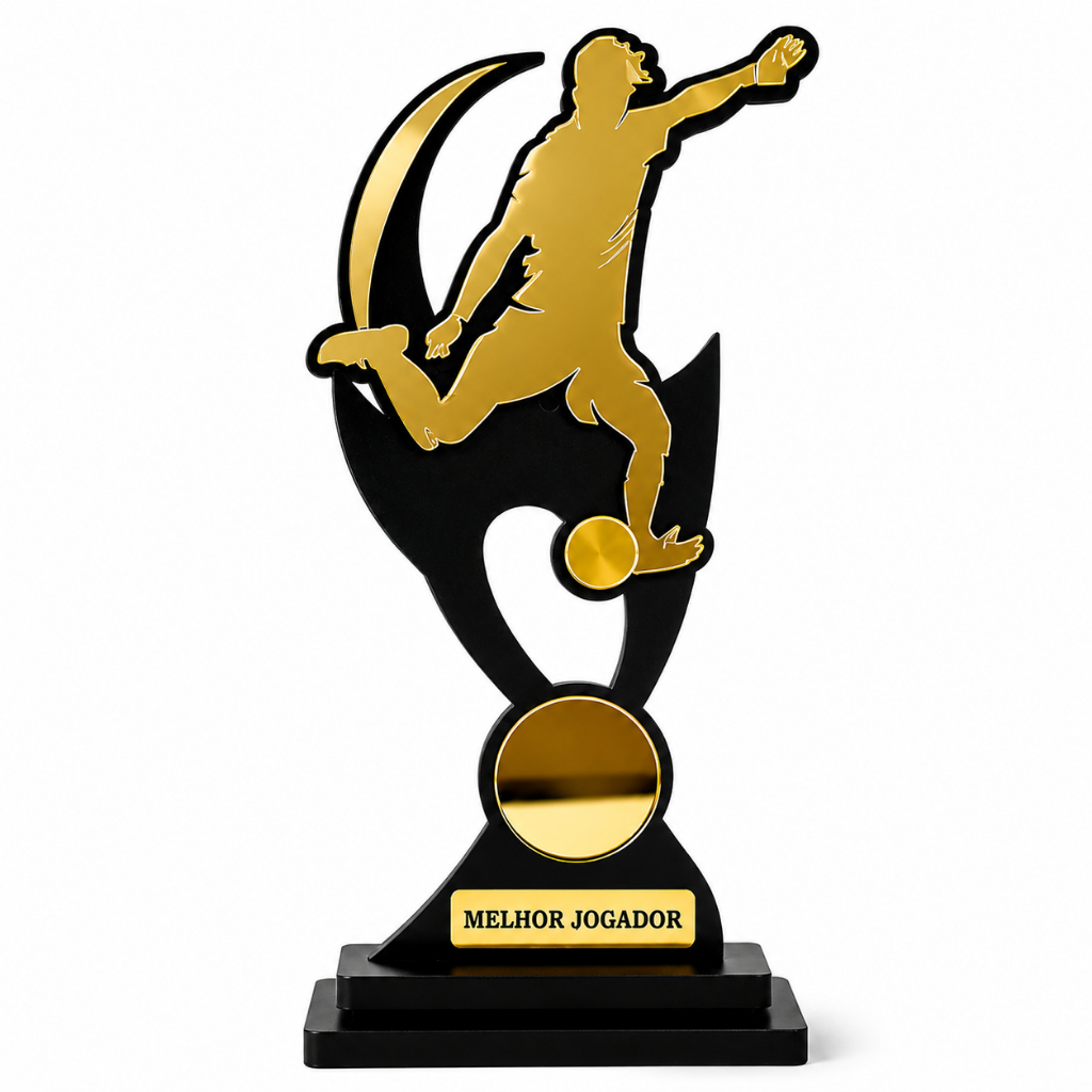 Troféu Melhor Jogador Em Acrílico MDF Para Destaque Premiação Decoração