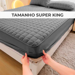 Capa Colchão Protetor Impermeavel Solteiro Casal Queen Viúva Solteirão King Com Elástico Em Toda Volta Matelado CamaBox