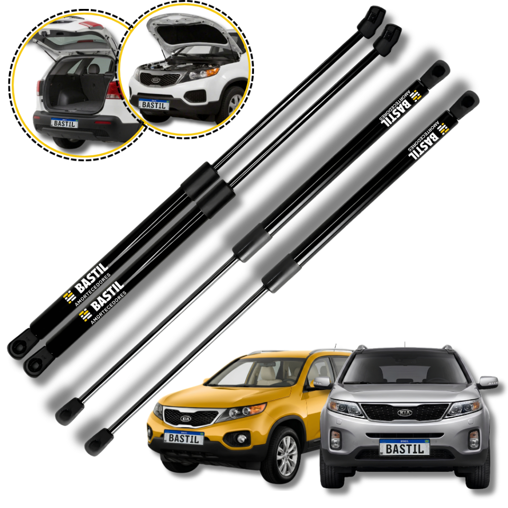Kit Amortecedores Capô E Porta-malas Kia Sorento 2010 A 2015 Mola A Gás