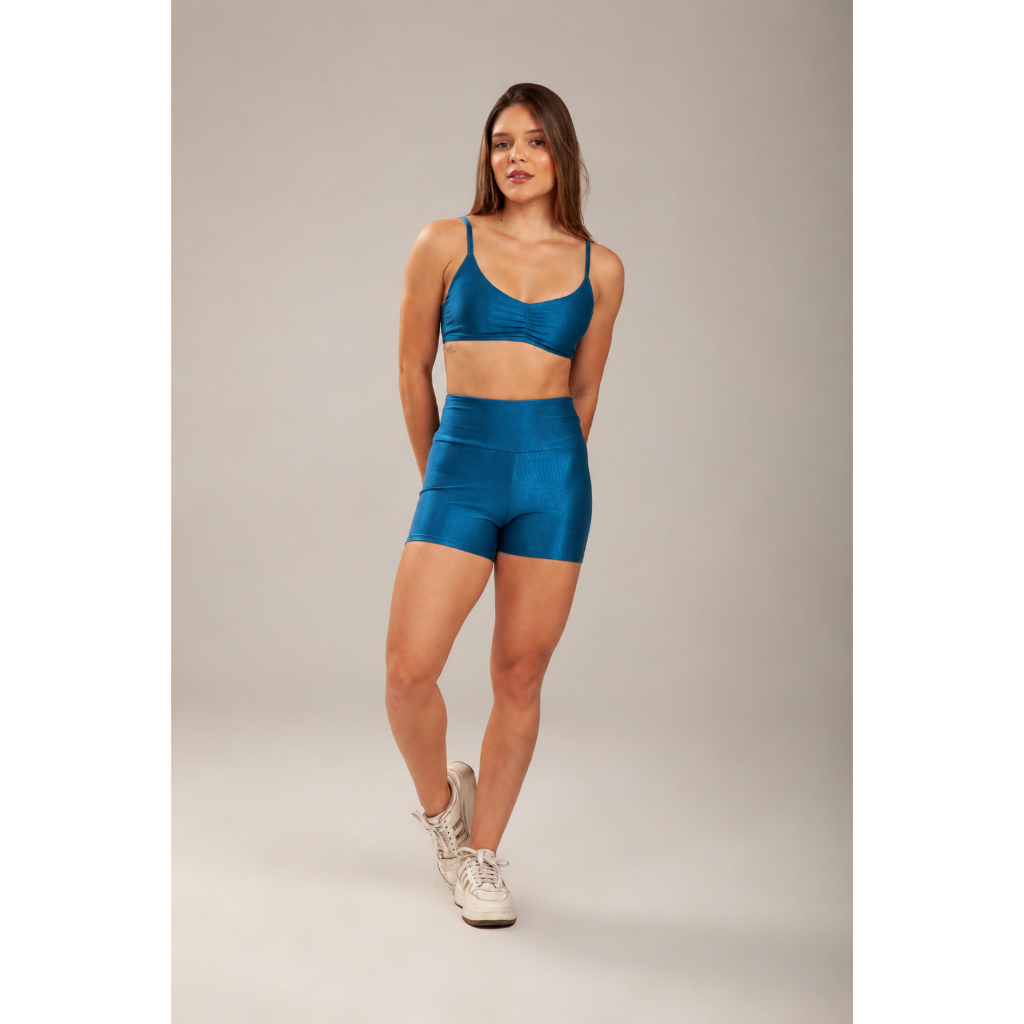 Top Fitness Feminino Academia Microcanelado Premium com Bojo Removível Regulagem Traseira UV50+ Alta Sustentação — imagem 2 de 2
