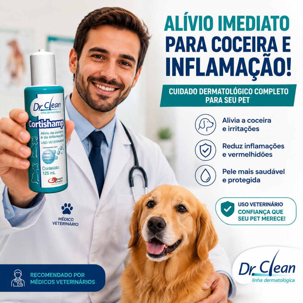 Cortishamp - Shampoo Dr Clean Cães E Gatos - Agener (125ml) Fragrância Neutra — imagem 2 de 2