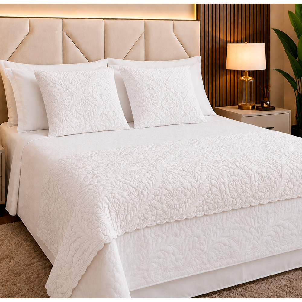 Kit Peseira Super King 3 Peças Para Cama Box Coleção Camili