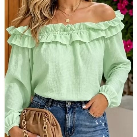 Blusa Feminina Social Casual Manga longa Confortável e Elegante