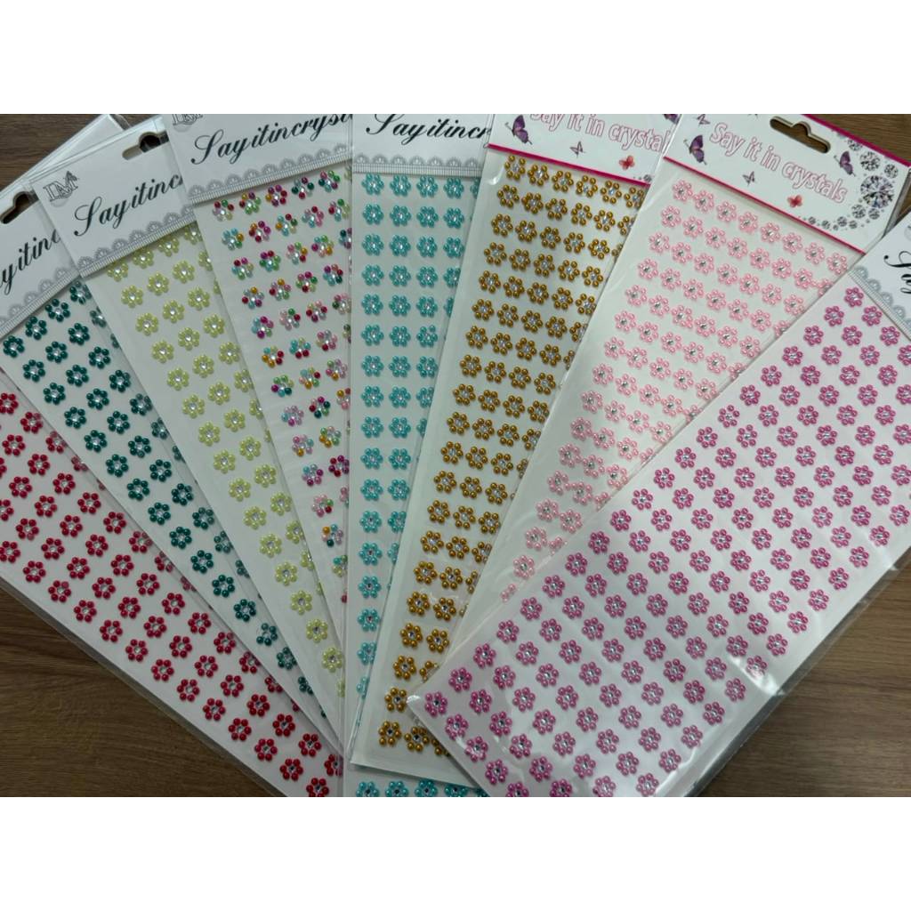 1 Cartela C/ 160 adesivos Florzinha Pérola - Pet Shop Artesanato e Personalização