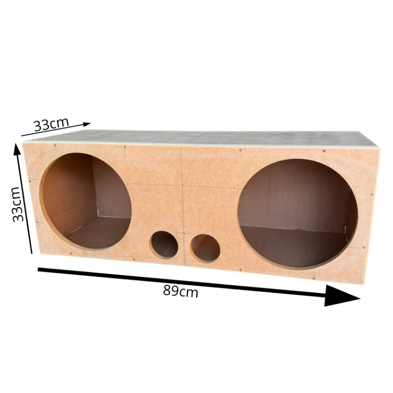 Caixa automotiva dupla 12 polegadas Subwoofer 38L