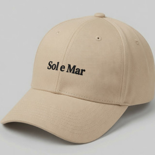 Boné Bege feminino Sol e Mar Aba Curva | Estilo Minimalista | Frase Praia com regulagem