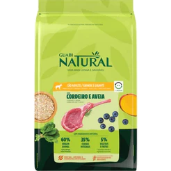 Ração Guabi Natural Cão Adulto Raça Grande e Gigante Cordeiro e Aveia 12 kg