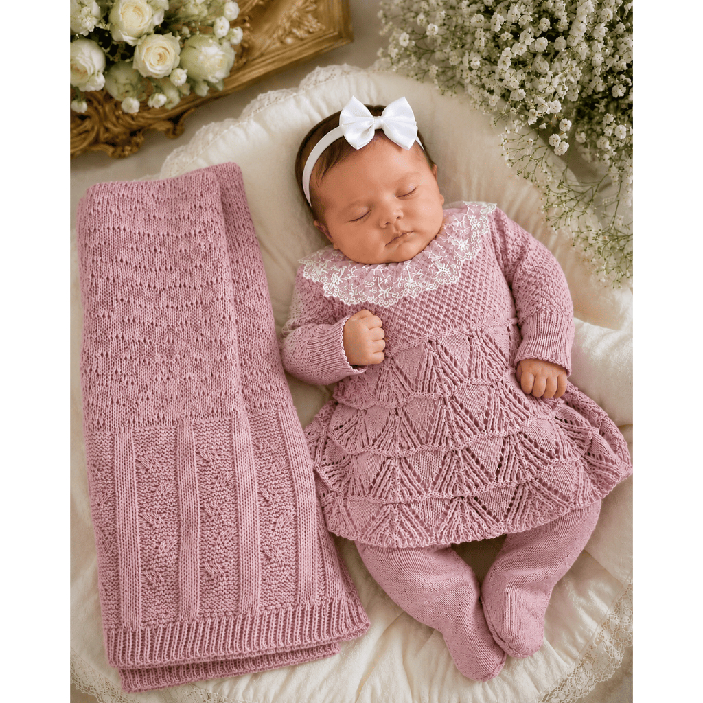 Saída Maternidade Tricot Rendado Miriam