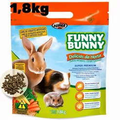 Ração Funny Bunny Delicias Da Horta 1,8kg Coelho e Roedores