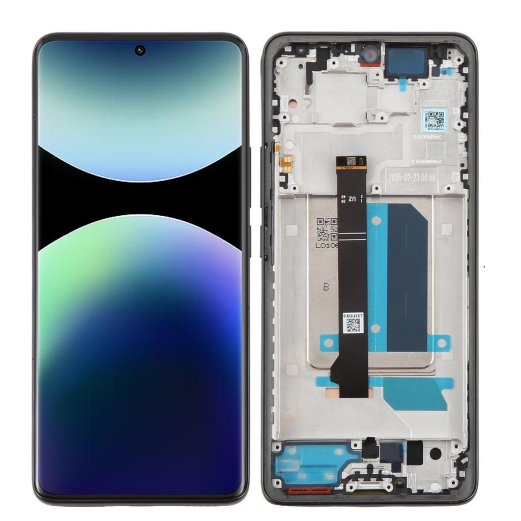 Display Tela para Redmi Note 14 Pro+ Plus 5G, Frontal AMOLED com Aro Preto 24115