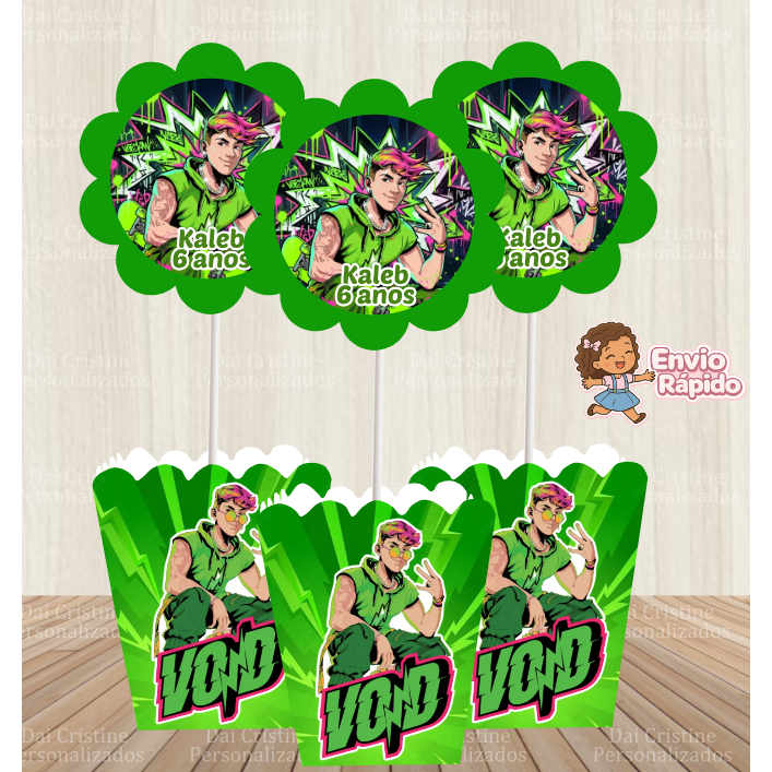 kit  Centro de Mesa Personalizado Caixa Cachepot Void dos Rosas  Cachepô Enfeite Arranjo