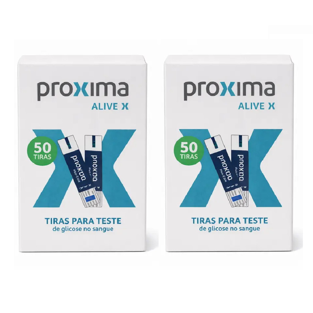 Kit 100 Tiras de Glicose Próxima Alive