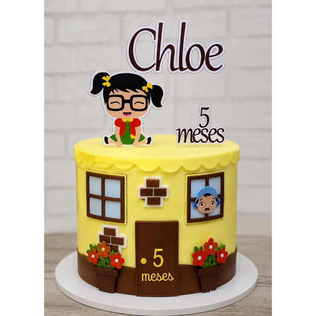 Topo de bolo Chiquinha - personalizado - mêsversário - festa infantil - lembrancinhas - aniversário- topper -papelaria