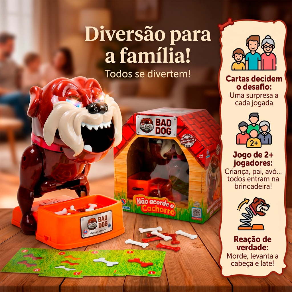 Jogo Bad Dog Nao Acorde O Cachorro Original Brinquedo Diversao Familia Infantil Educativo Polibrinq · foto 2