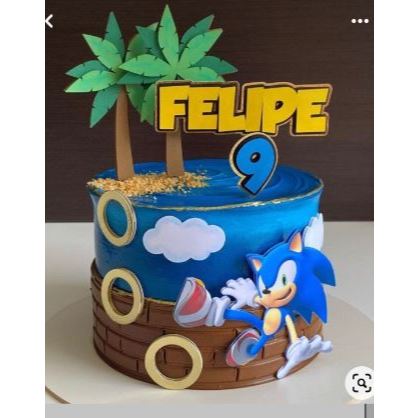 Topo de Bolo Personalizado | Sonic | Fazemos Vários Temas — imagem 2 de 2