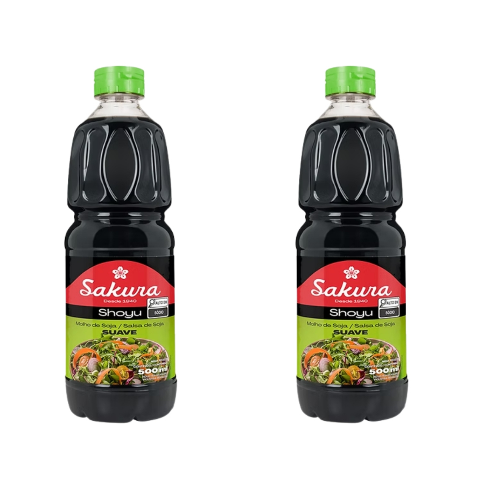 Kit 2un Molho de Soja Light Sakura Shoyu 500ml