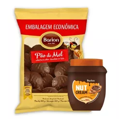 Kit Barion Creme De Avelã Nutcream 280g + Pão De Mel Cob Sabor Chocolate 300g - Barion