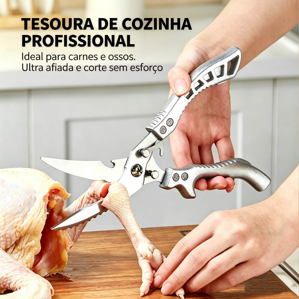 Tesoura multifuncional em aço inoxidável para cortar frangos ossos peixes legumes e variados alimentos de cozinha