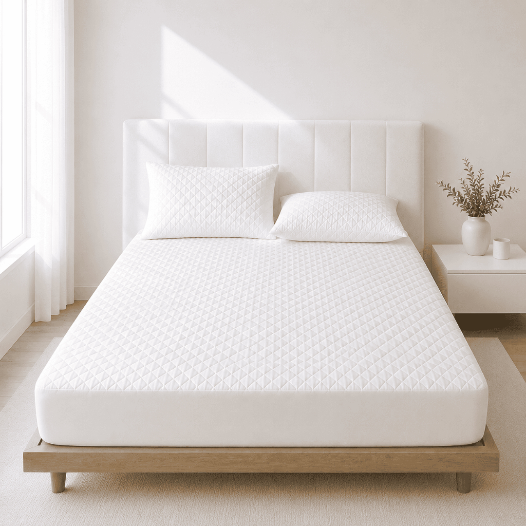 Protetor de Colchão Impermeável com Elástico Matelado Capa Protetora 1 Peça Antialérgico Lavável Premium