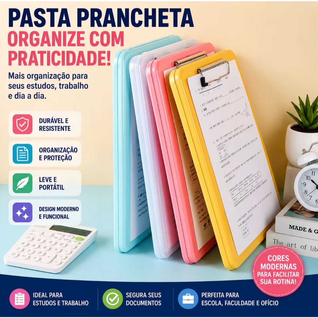 Prancheta Com Armazenamento, Pasta De Prancheta De Abertura