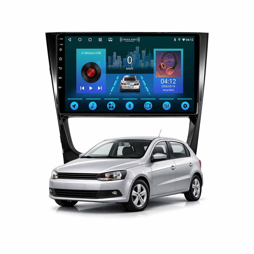 Multimídia G6 Gol Saveiro Voyage 13 A 16 2+64gb Quadcore Carplay Android Gps Bluetooth 9 Polegadas