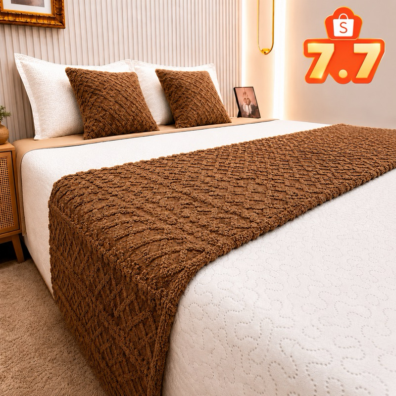 Kit Peseira Para Cama 3 Peças 2 Capas de Almofadas Decorativa Flannel Fofinho Macio Casal Queen King