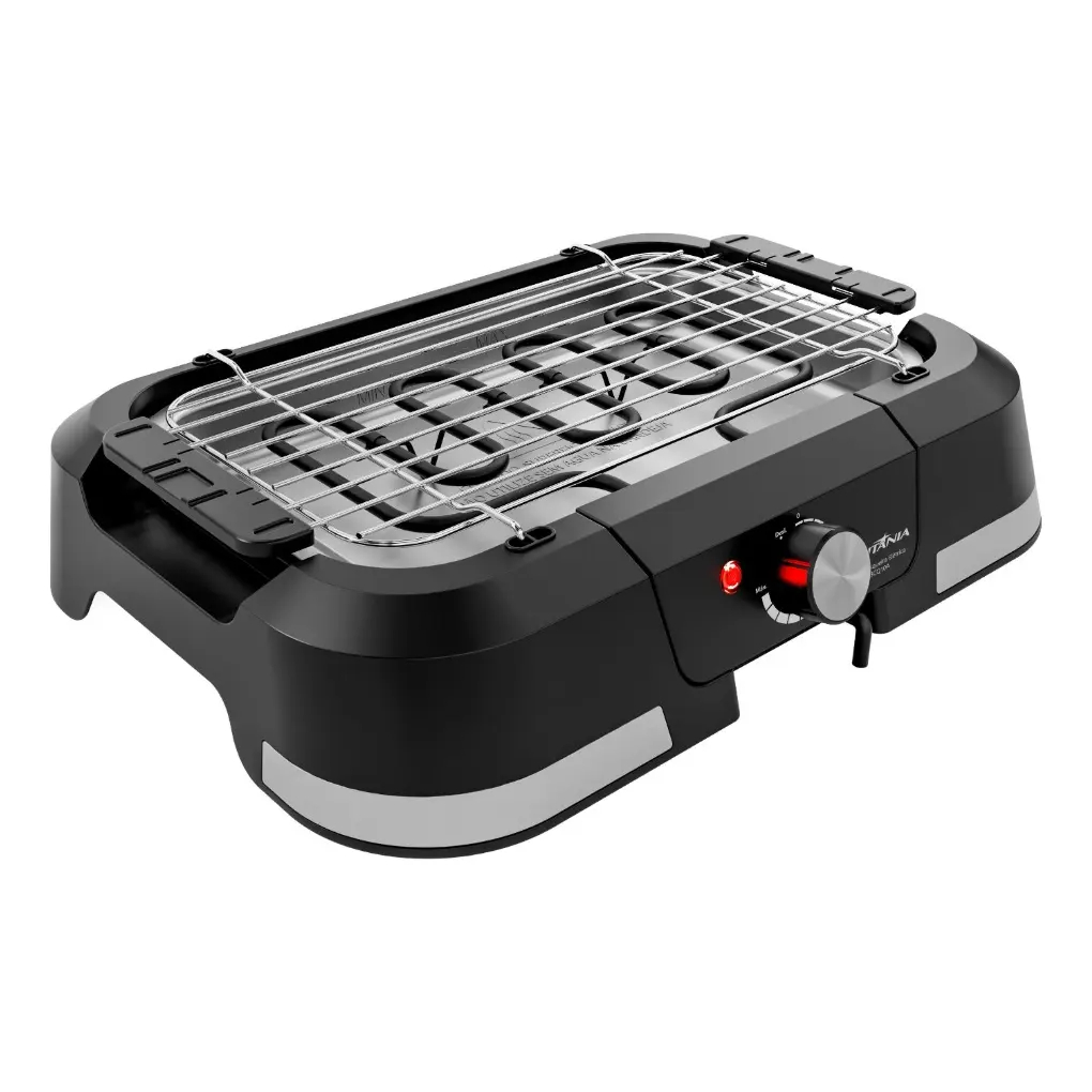 Churrasqueira Elétrica 1500W Britânia BCQ10A Menos Fumaça Grelha Removível Bandeja Coletora